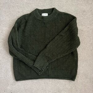 Universal Thread Green Crewneck Sweater with Chunky Knit